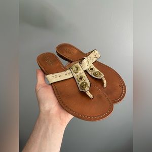 Coach Snakeskin Turnlock Sandals Size 7